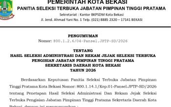 BREAKINGNEWS: Ini 4 Calon Sekda Kota Bekasi, Ada Pejabat Luar Daerah